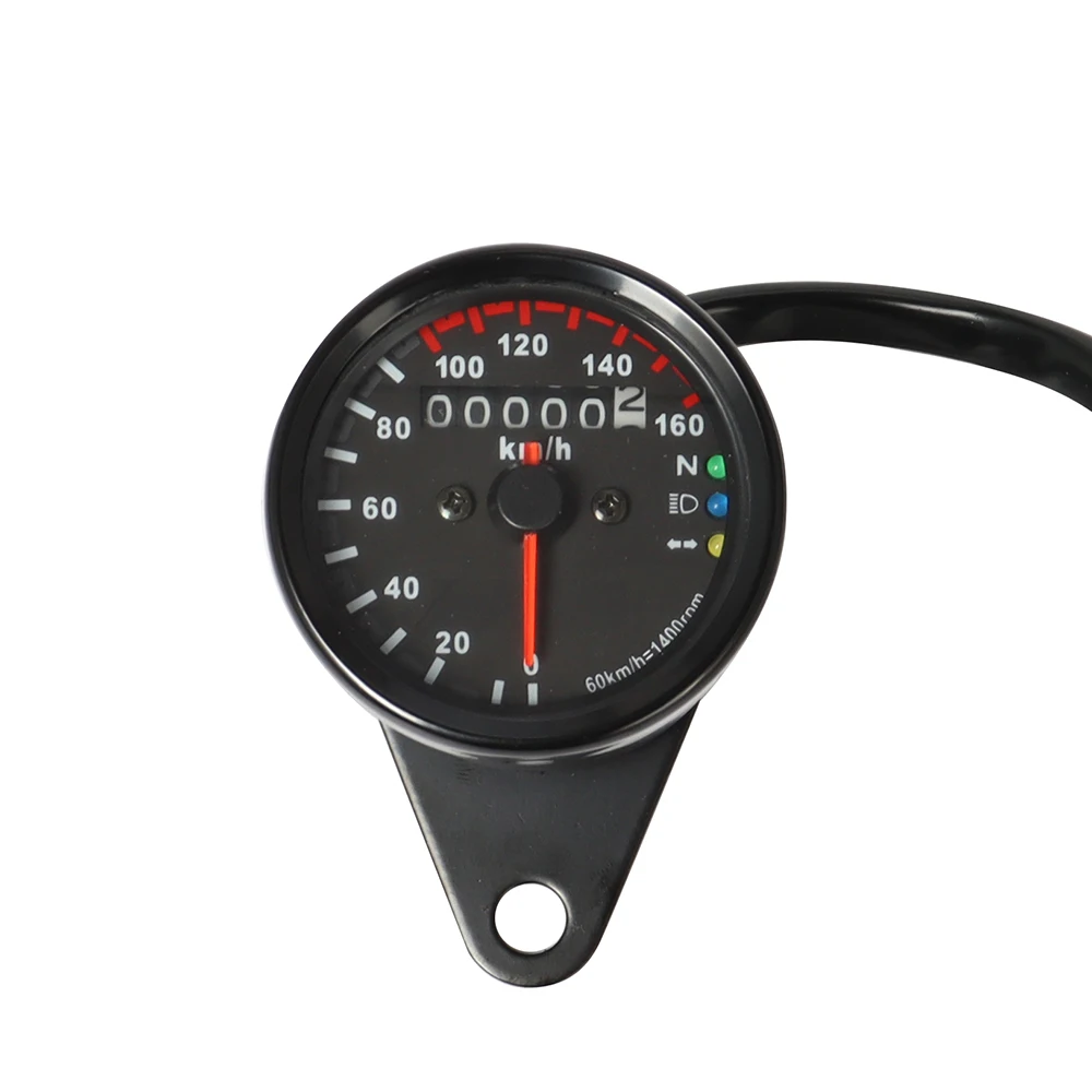 Universal Odometer 12V Dual Speed Meter with LED Indicator Speedometer Motorcycle