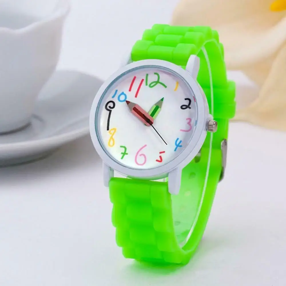 Creative Children Kids Watch Round Dial Silicone Strap Analog Quartz Wrist Watch Gift