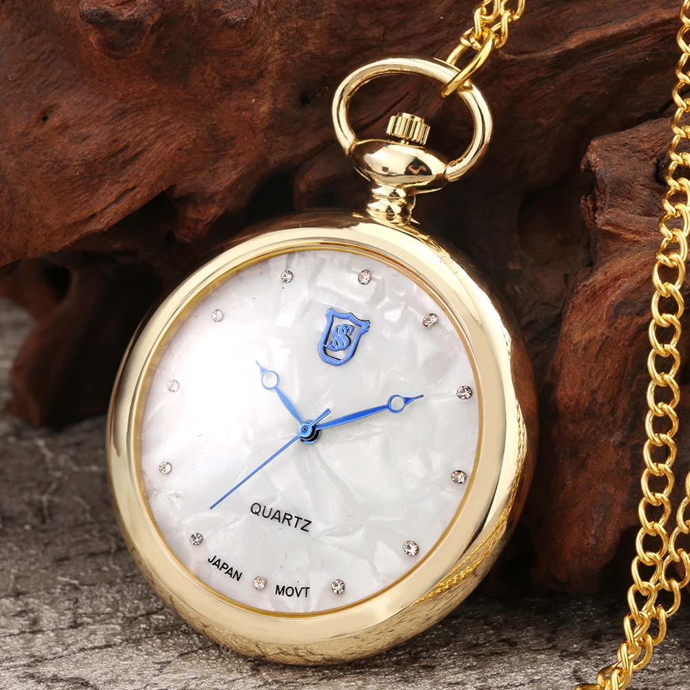 Waterproof Pocket Watch Universal Pocket Watch Quartz Watch Diamond Inlaid Shell Surface Japanese Quartz Movement High Quality