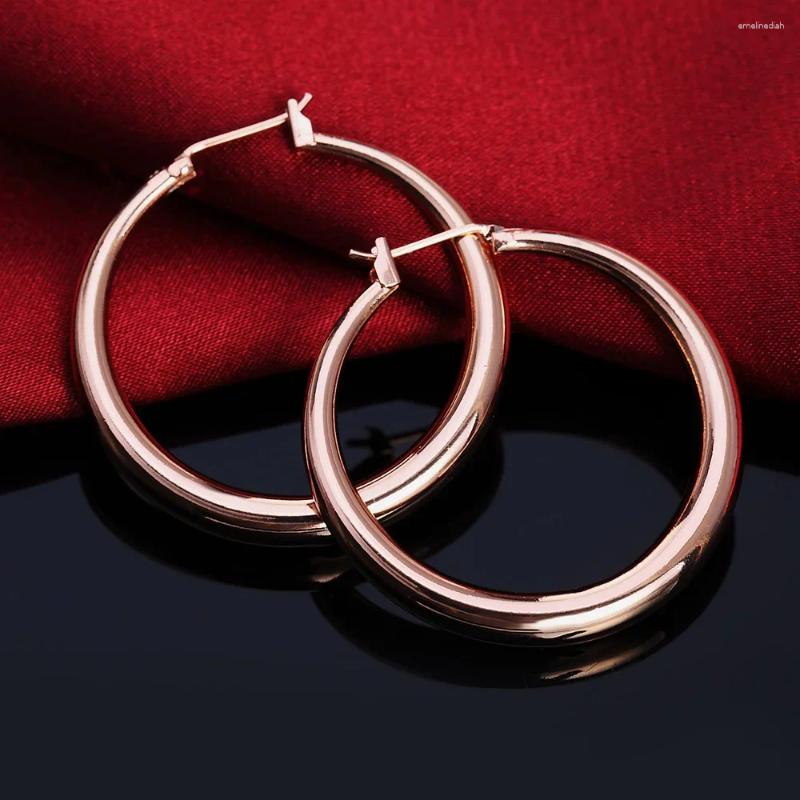 Hoop Earrings Sterling Sier 3.5cm Round High Quality Gold Plated Fashion Jewelry Wedding Christmas