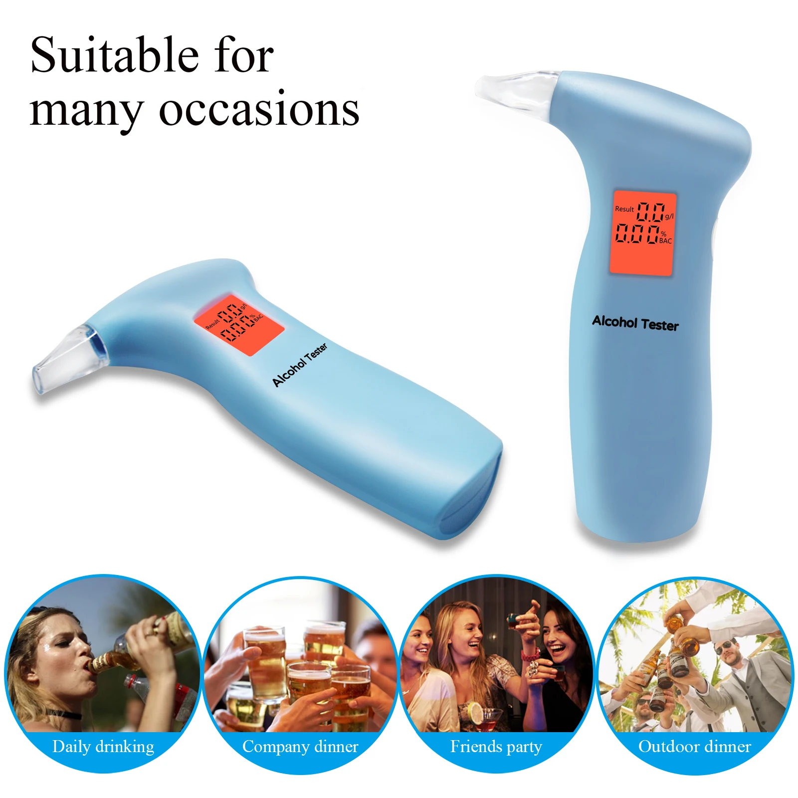 Blowing Type Special Check Alarm Meter Alcohol Tester Measuring Drunk Driving Detector Artifact Exhaling Drunk Driving Measuring