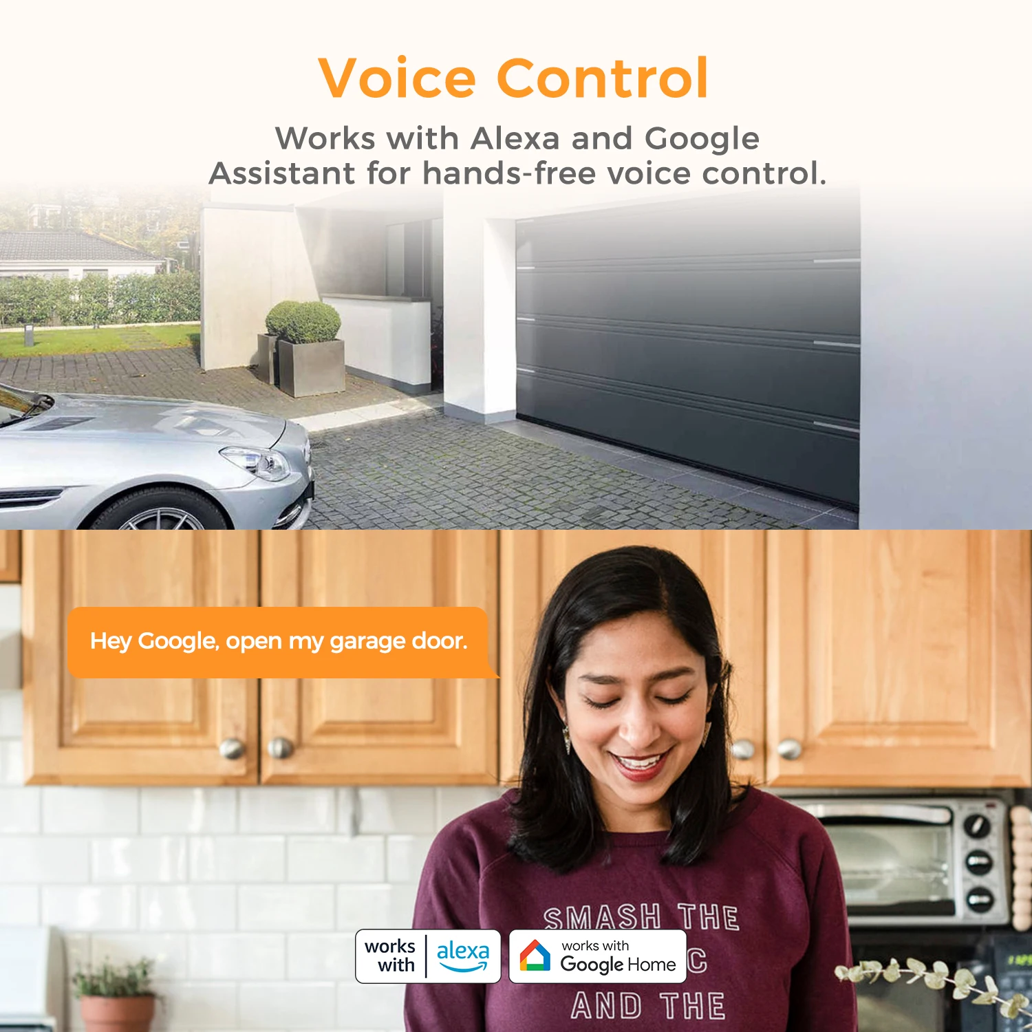 Refoss Smart WiFi Garage Door Opener WiFi Sensors Controller Remote Control Support Alexa Google Assistant NO Hub Required
