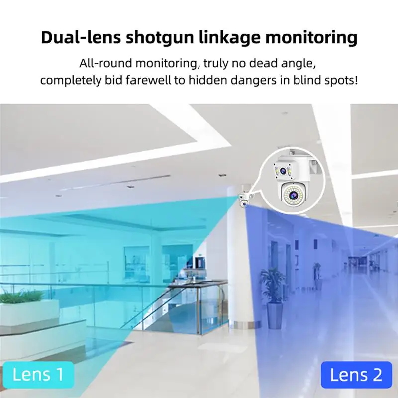 4MP Dual Lens WIFI IP Camera HD Dual Screen PTZ Camera AI Auto Tracking Security CCTV Camera Video Surveillance Yoosee APP