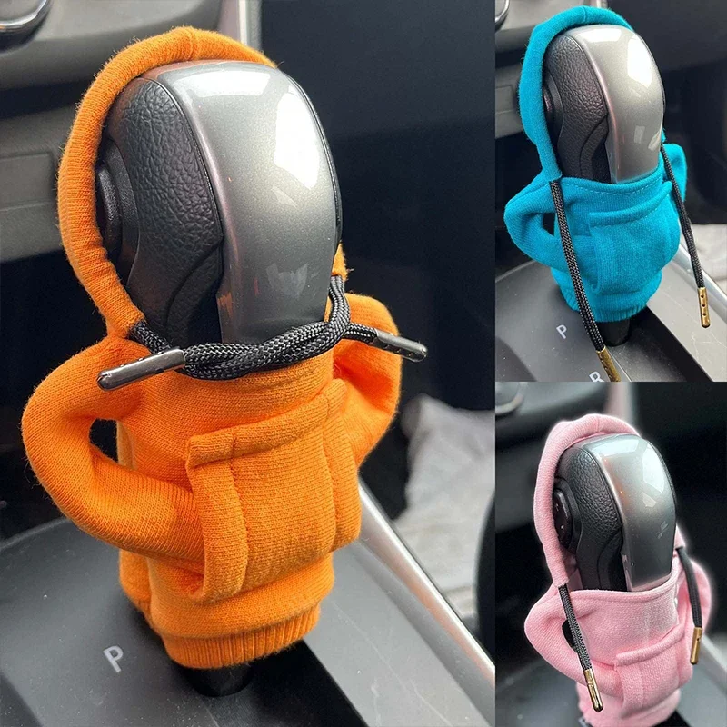 Universal Shift Change Lever Sweatshirt Gearshift Cover Hoodie Gear Knob Sweater Car Decorations