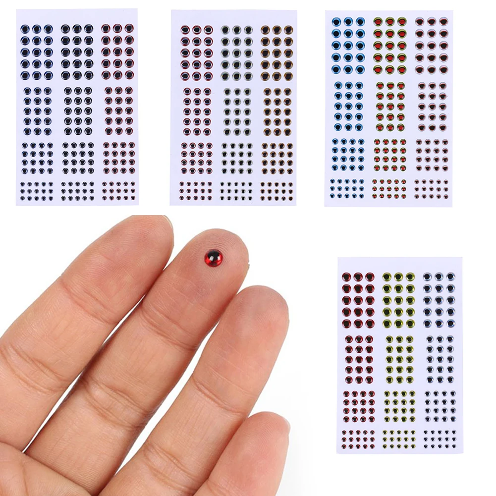 36mm Holographic 3D Fishing Lure Eyes Sticker Artistic Artificial Fish Eyes Sticker For Fly Tying Lure Making 183Pcs