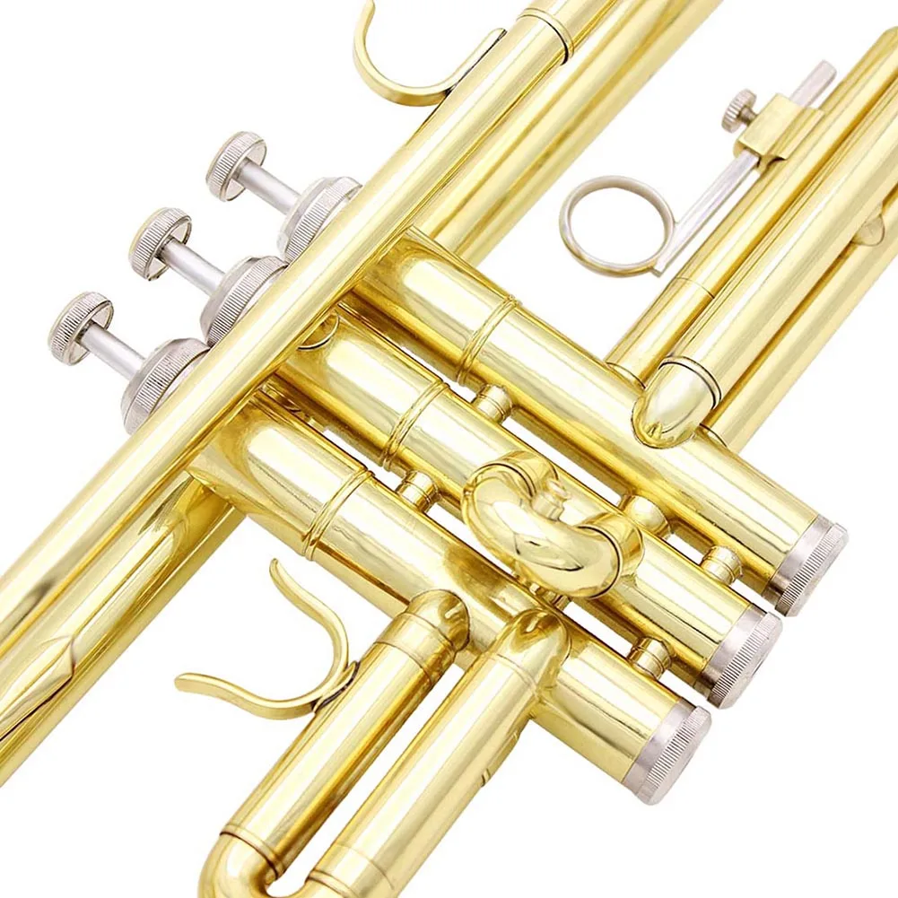Bb B Flat Trumpet Instrument with Gloves & Cleaning Cloth for Student Beginners