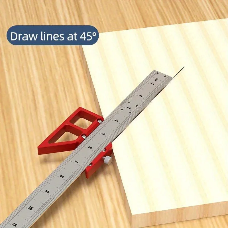 Woodworking Scribe Center Finder Line Drawing Ruler new - 45/90 Degree 2025 Angle Scribing Marking Gauge - Carpentry Multifunctional Tool