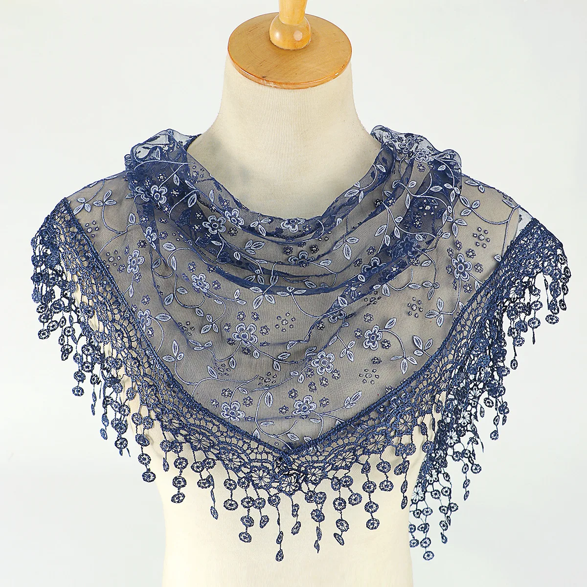 Korean Style Women Lace Scarf Spring Lady Solid 2025 Color Hollow-out Triangular Scarves Soft new Shawl Foulard Female Wrap Shawls New