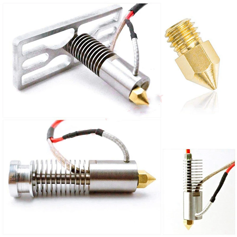 24pcs MK8 Nozzle 0.2/0.4/0.5/0.6/0.8/1.0mm 3D Printer Part Extruder M6 Thread Brass Nozzle 1.75mm for Creality Ender 3/3 Pro/3