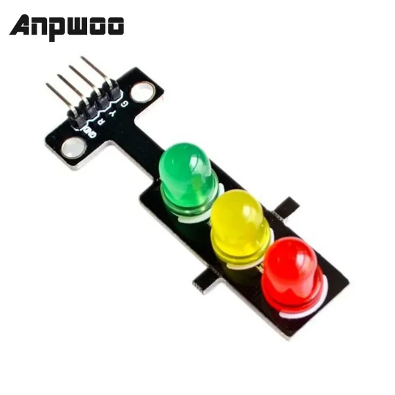 10pcsMini 5V Traffic Light LED Display Module for Arduino Red Yellow Green 5mm LED RGB Traffic Light