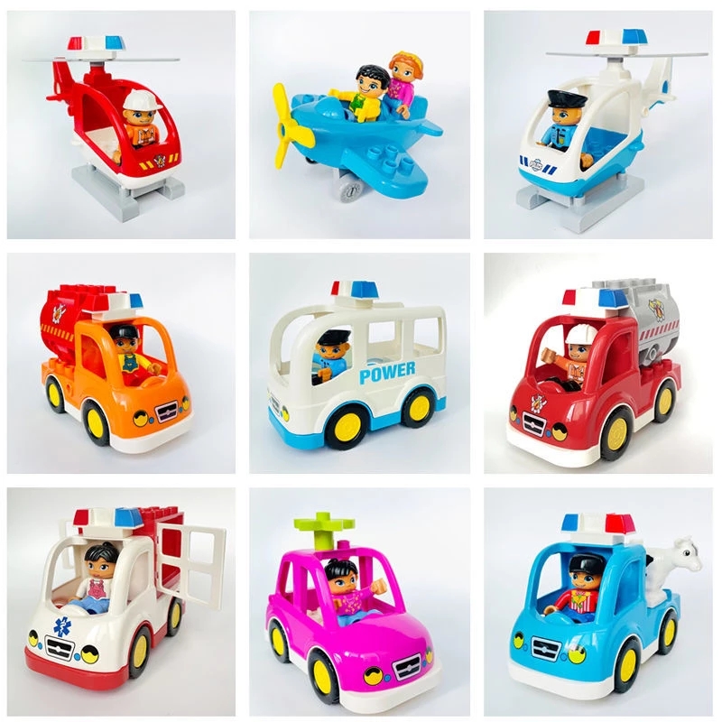 Big Building Blocks Accessories Truck Car Bus Compatible Large Bricks Children Kids City Traffic Series Assembly Educational Toy