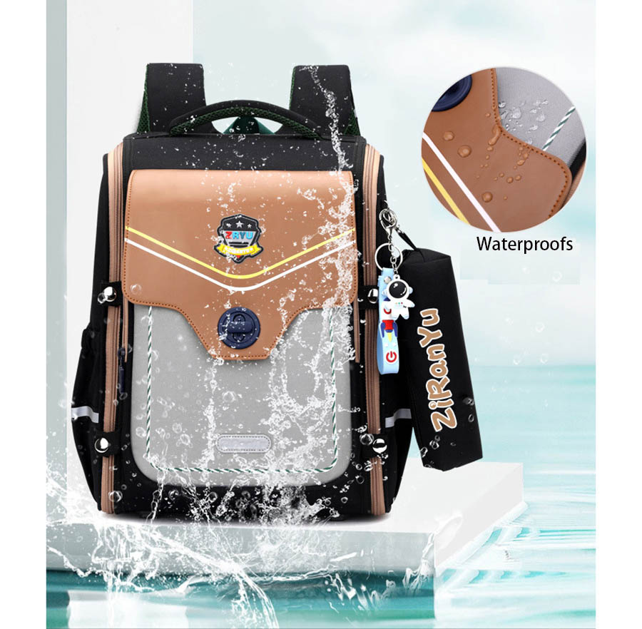 British style new backpack for grades 3-6 spine protecting boys and girls, backpack for elementary school students
