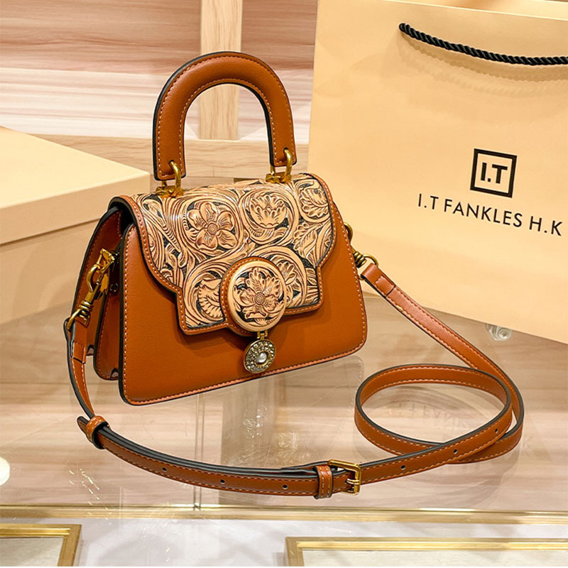 Authentic Retro Bag High-end Fashion Designer Leather Shoulder Bag, Women's Handbag