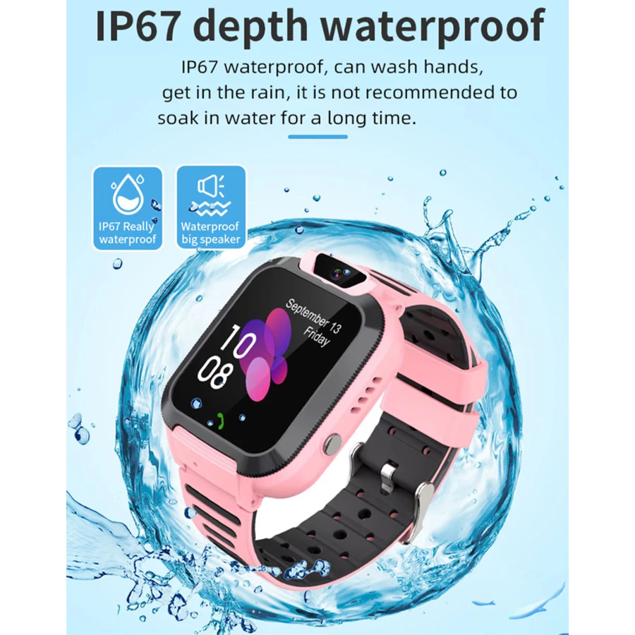 Kids Smart Watch Smartwatch Wrist Children Boys Girls GPS Tracker Waterproof Electronic Digital Connected Wristwatch Clock Child