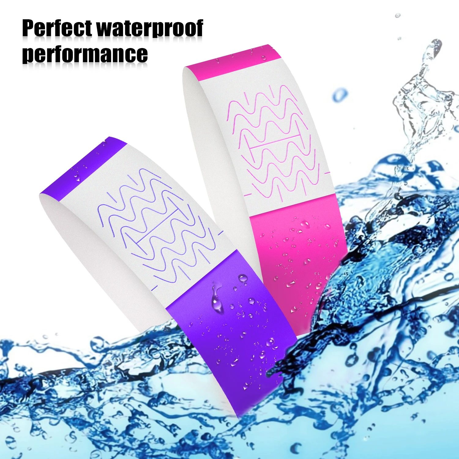 1000 piezas Active Wristband Bracelet , Waterproof Sticker, Disposable Tyvek Synthetic Paper Label, Wrist Hand
