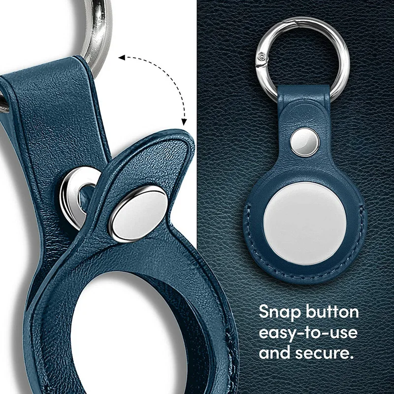 For Apple Airtags Case Leather Keychain Protective For Airtag Tracker Locator Device Anti-lost For airtag air tag Case llavero