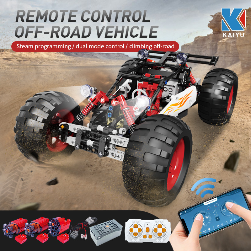 KeeYee World K96116 KAIYU Technical APP Remote Control Off-Road Vehicle Moter Power Bricks Building Blocks Program Toys Climb