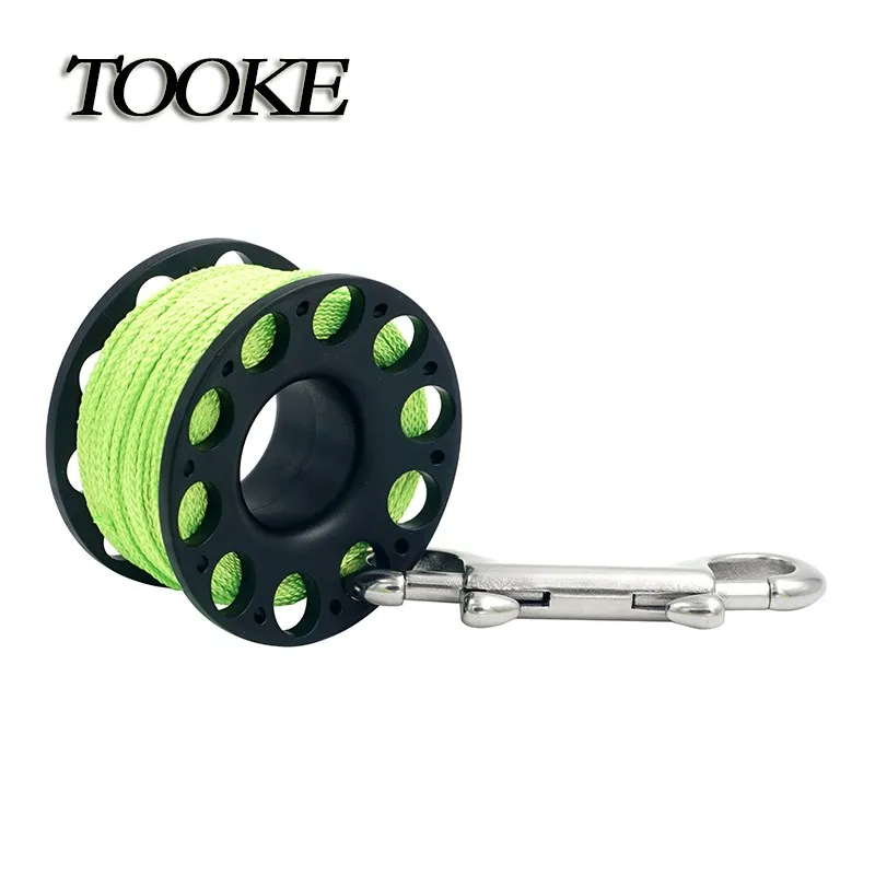 Diving Spool Finger Reel 30m with Bolt Snap Hook SMB Safe Equipment BCD Accessories Cave Wreck Guide Line Reel