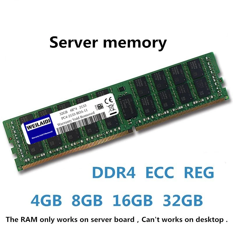 DDR4 Server Memory Ram 4G 16G 8G 32GB 64GB PC4 2400MHz 2133MHz 2666MHz 3200MHz 2133P 2400T 2666V REG ECC Support X99 Motherboard