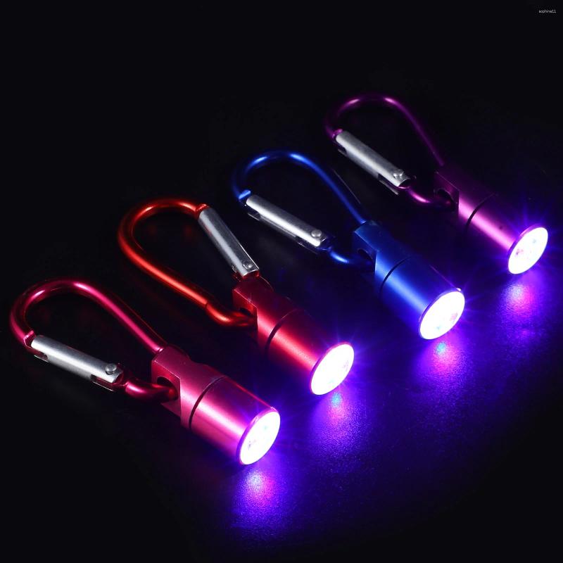 Dog Collars Dog Collars 4Pc Portable Aluminum Pet Cat Puppy LED Flashing Blinker Light Safety Collar Tag (Red Blue Purple Pink) H250219