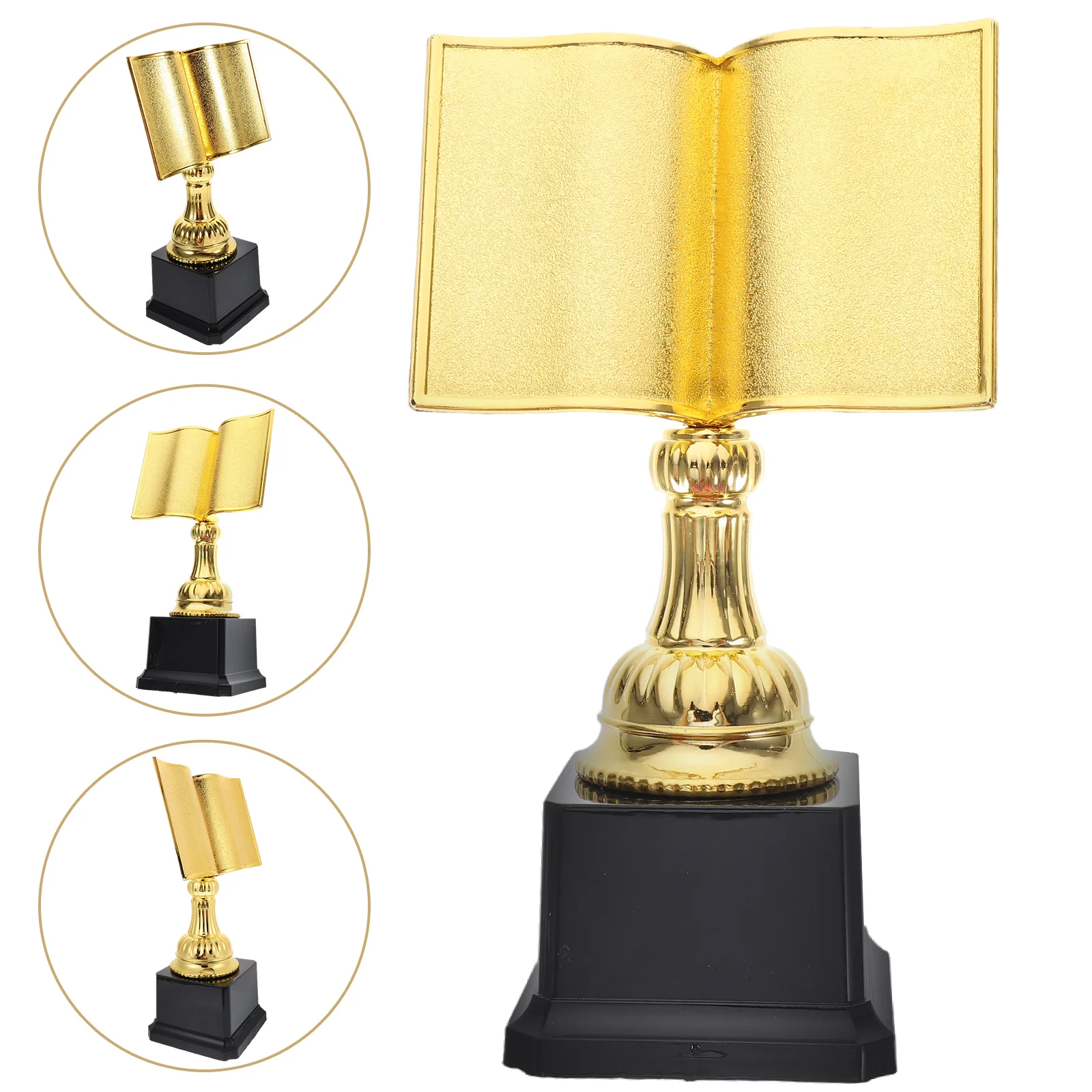 English title: Gold Award Trophy Cups Book Shaped Plastic Trophy Reading Star Trophy First Place Winner Trophies Champion