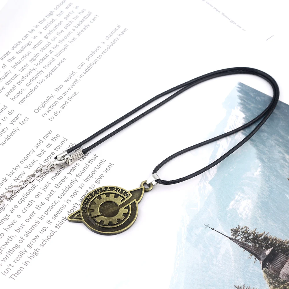 SG Hot Antique Bronze Steins Gate Badge Necklaces Pendants Amadeus Makise The Fate of The Stone Keyring OSHMKUFA Jewelry