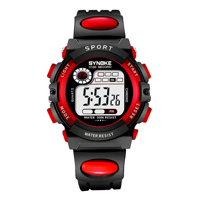 Kids Watches Navy Blue Camouflage LED Colorful Flash Digital Waterproof Alarm For Boys Girls Date Week Creative Children's Clock