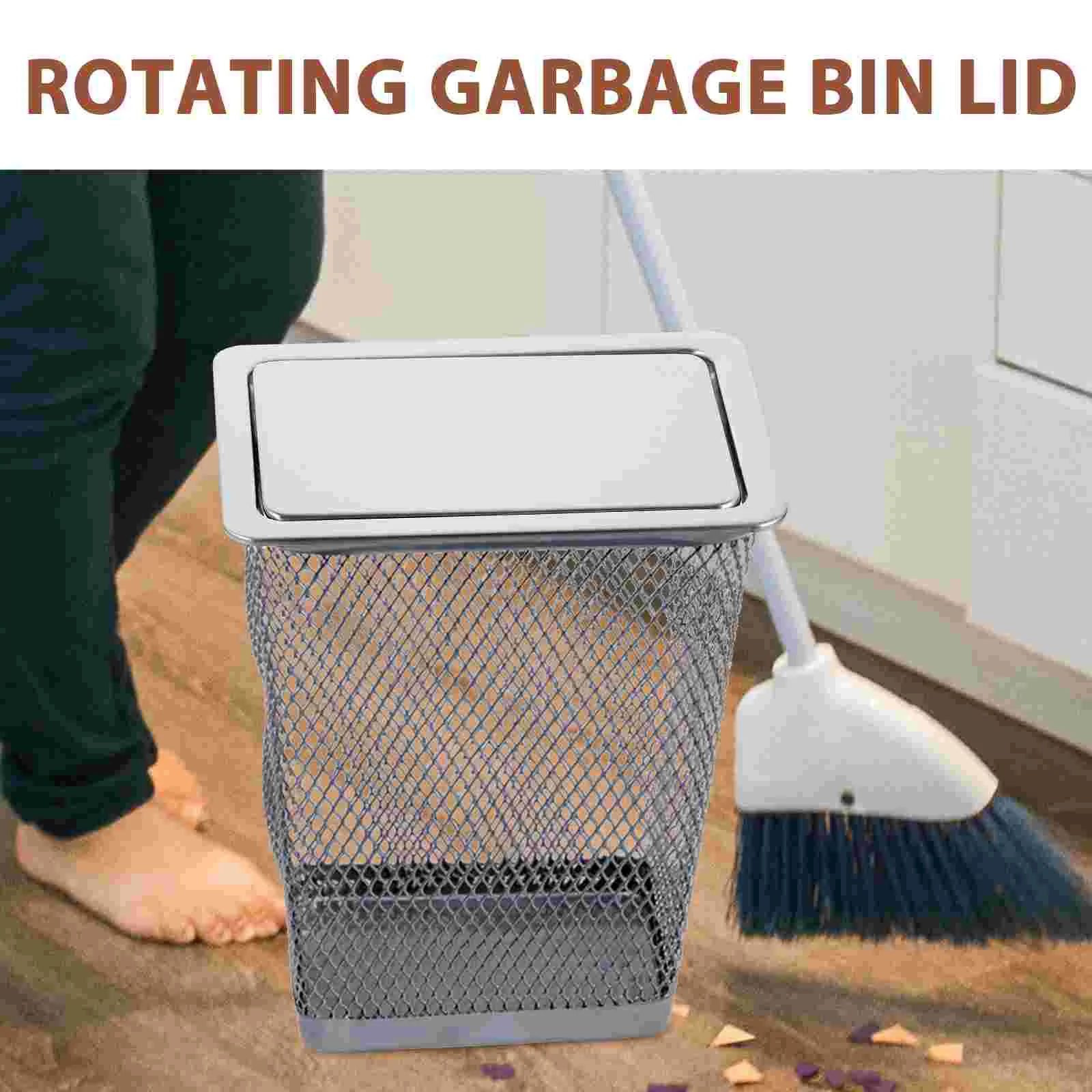 Countertop Trash Lid Built-in Flap Garbage Can Cover Recessed Sink Kitchen Accessory Embedded Type Bin