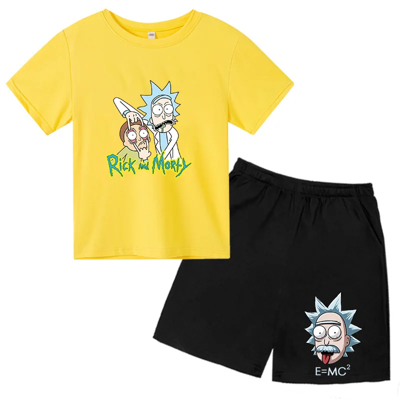 Rick- prints T-shirts set for boys and girls Children's clothing for Summer Kids Outfits Summer 2022 Cool stuff
