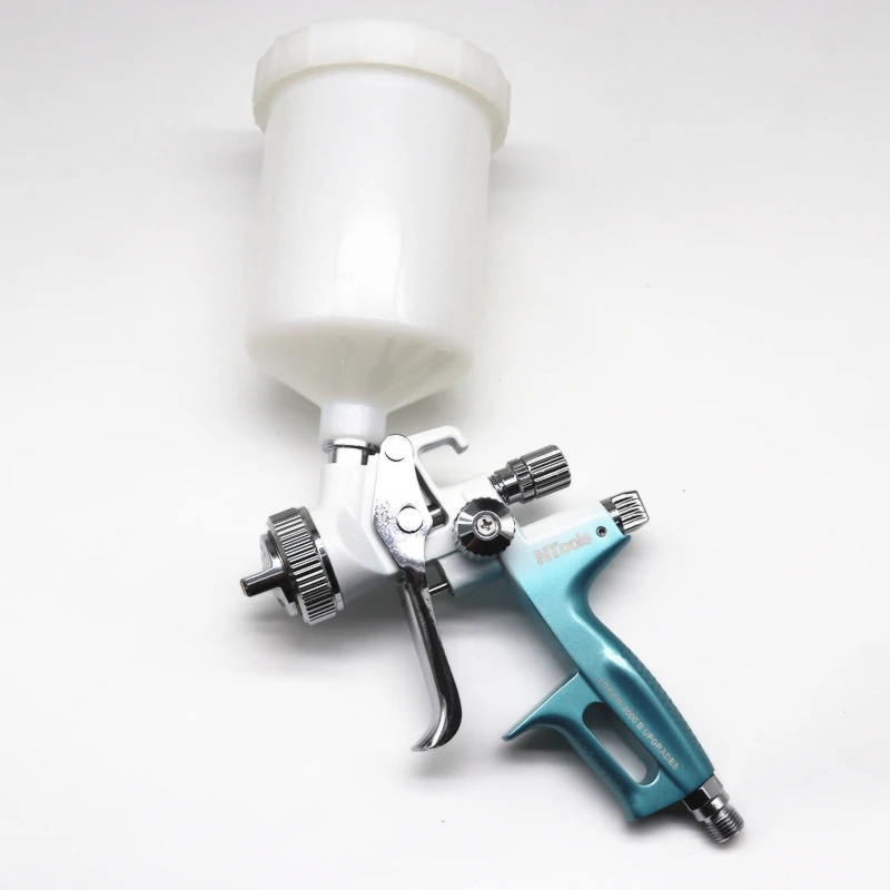 Spray Gun Nozzle 1.3 And1.8mm With 400CC Mix Tank And Adpater Car Paint Gun Varnish Paint Sprayer HVLP 4000B Air Spray Gun