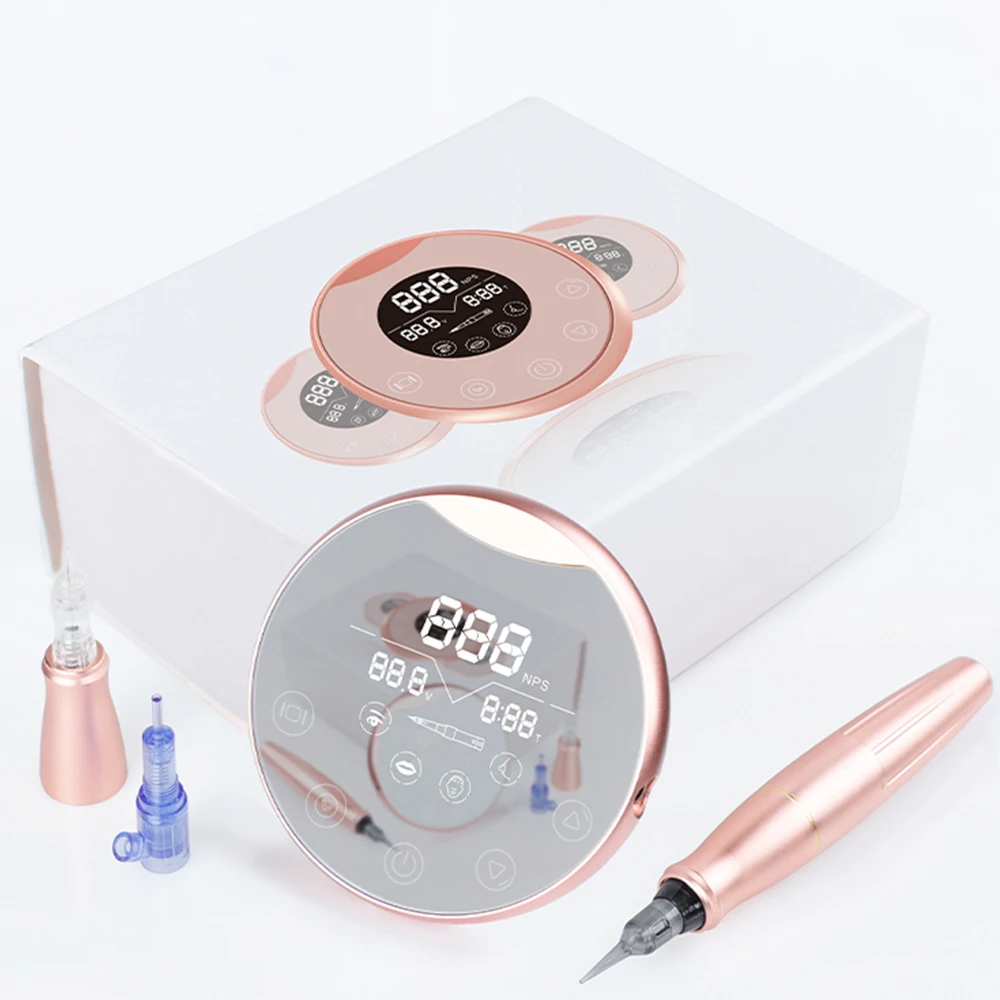 P90 Tattoo Permanent Makeup hines Device Kit Include Digital Power Supply PMU Pen and 2 Interface With 10 Needles smile