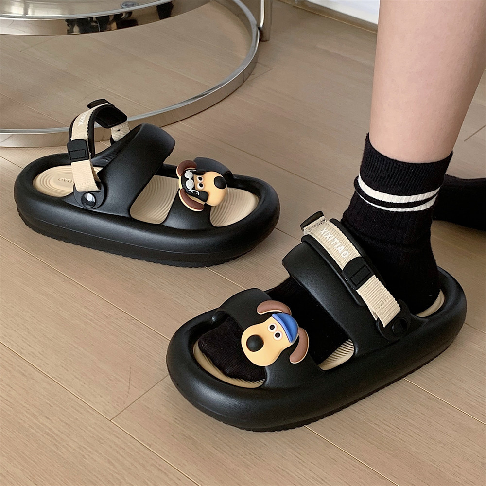2024 New Slippers for Women Summer Shoes Fun Cute puppy dog slippers Indoor Street Sandals for girls Beach shower slide