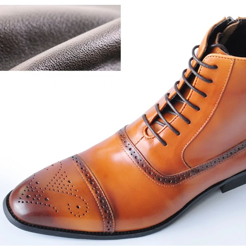mens boots retro Oxford mens leather shoes business ankle boots high-quality mens Chelsea boots Brogue shoes size 39-47 241031
