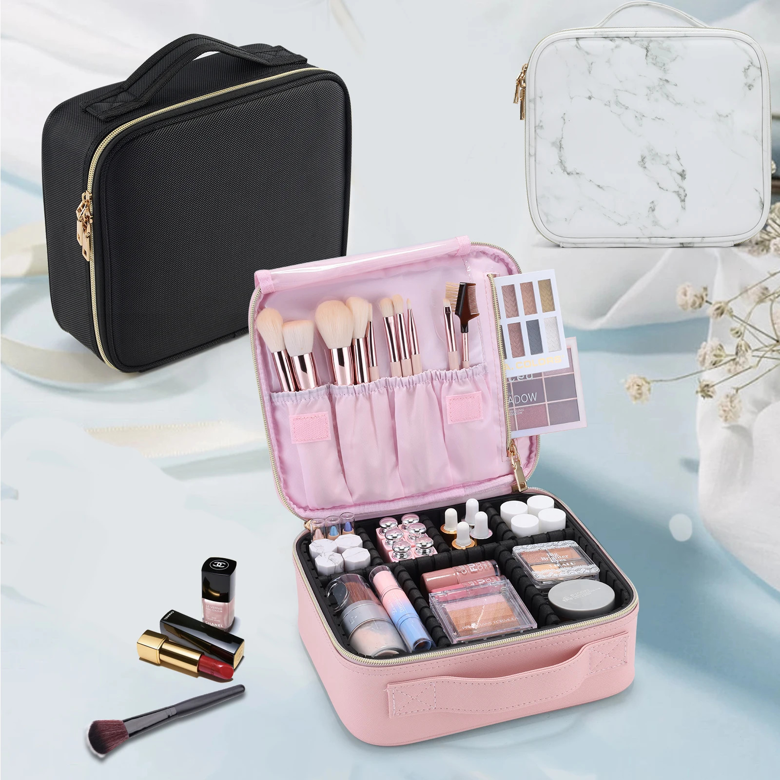 Makeup Bag Professional Makeup Brush Box Portable Travel Makeup Bag Waterproof Handle Storage Manager with Delivery 241031