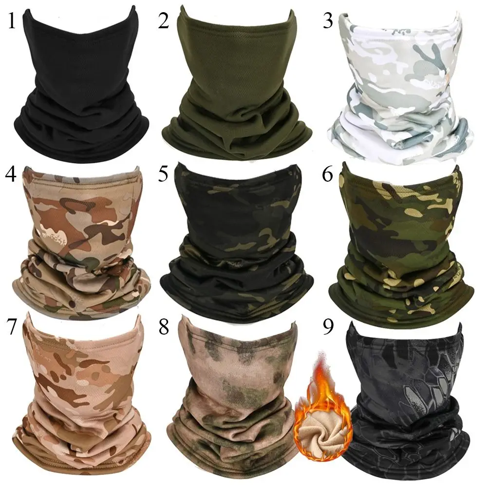 Winter Camouflage Fleece Neck Gaiter Warm Ski Tube Scarf Snowboard Half Face Mask Cold proof Collar Cover 5