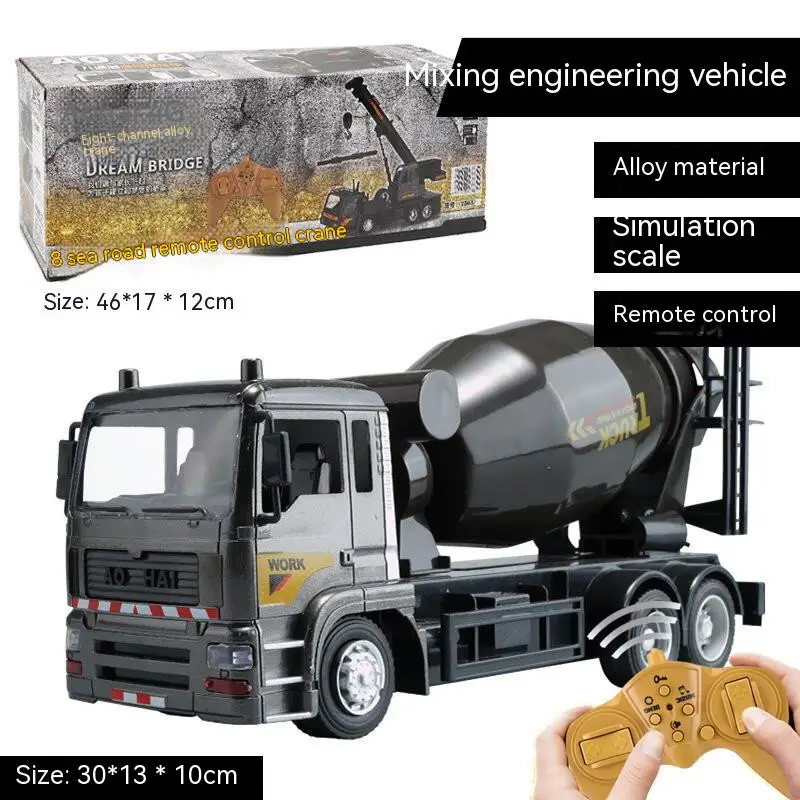 RC Alloy Engineering Vehicle Steering Wheel Remote Control Dump Truck Crane Mixer Excavator Lift Truck Outdoor Toy Birthday Gift