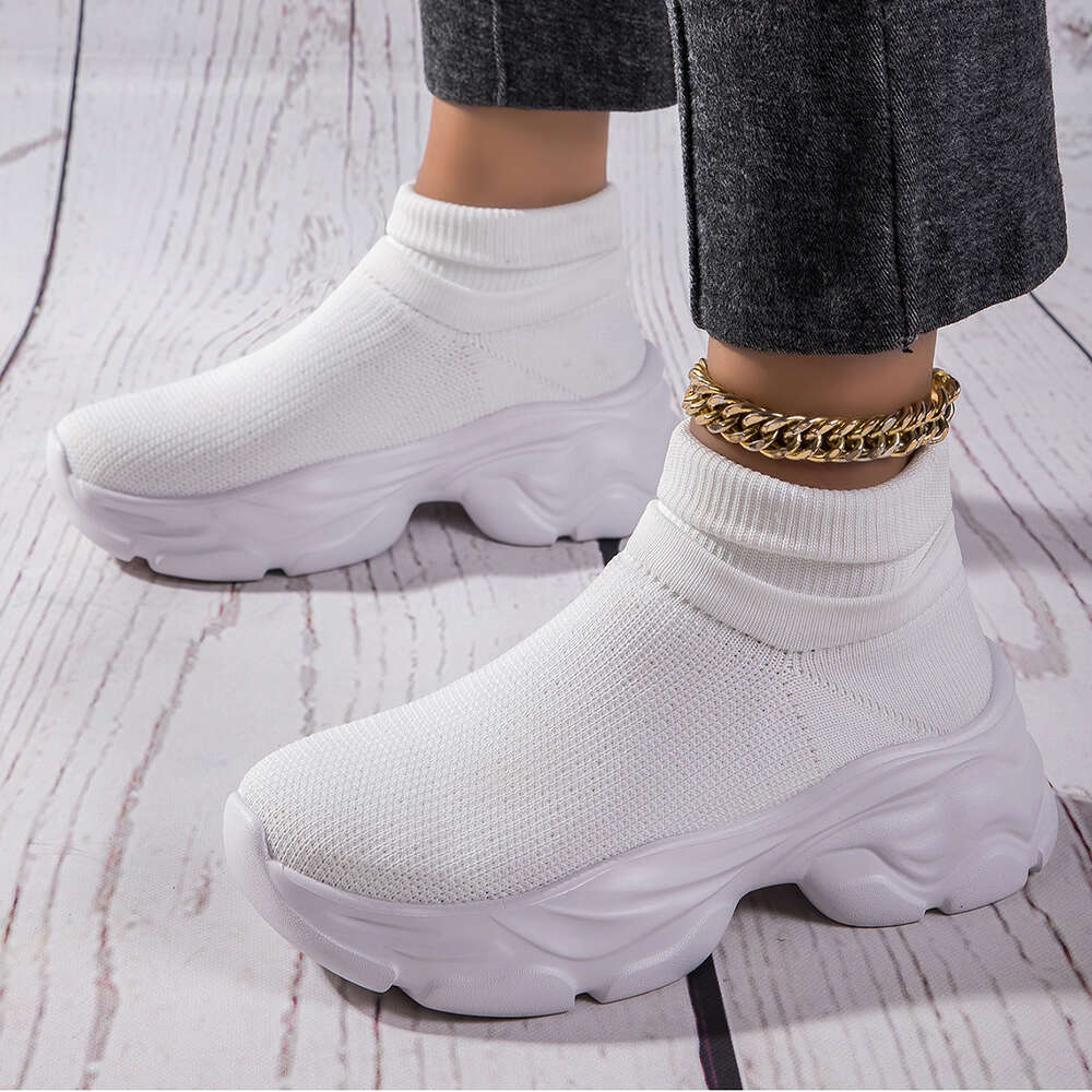 Sock shoes, female internet celebrity, autumn new high top student casual couple sports short boots, men's shoes ddmythur