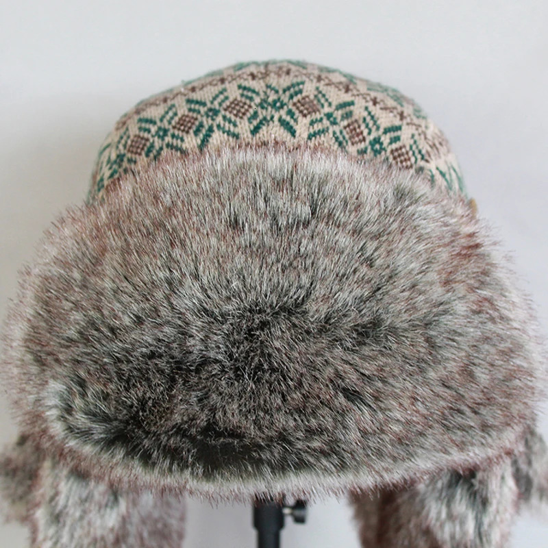 Winter Russian bomber hat female hunter snow hat with ear flaps Unshanka hat 241031