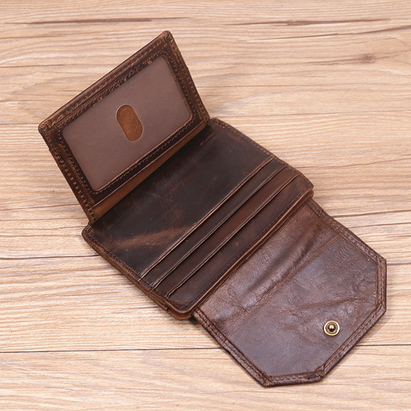Genuine Leather Wallet For Men Male Original Cowhide Vintage Short Men's Wallets Purse With Card Holder ID Window Coin Pocket