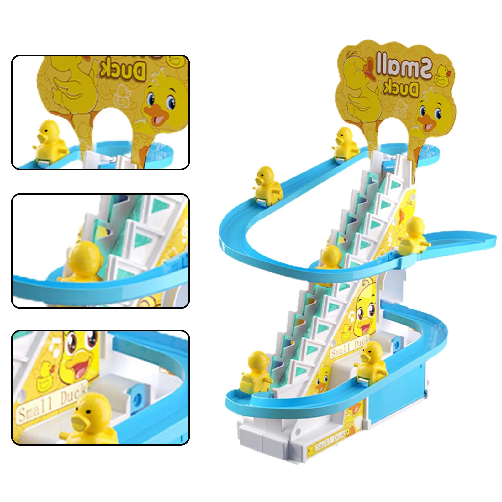Funny Baby Toys Electric Duck Track Slide Toys Boys Girls Ducks Climb Stairs Toy Baby LED Lights Music Roller Coaster For Kids