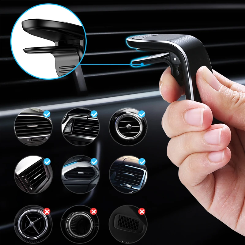 360 Magnetic Phone Holder in Car For iPhone 15 Pro Metal Air Vent Mount Stand For Xiaomi Mi 13 Magnet GPS Phone Holder Bracket