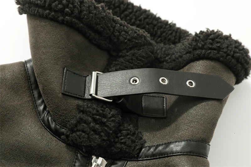 RARF 2024 womens thickened warm fur integrated grab fleece doublesided jacket biker top 241029