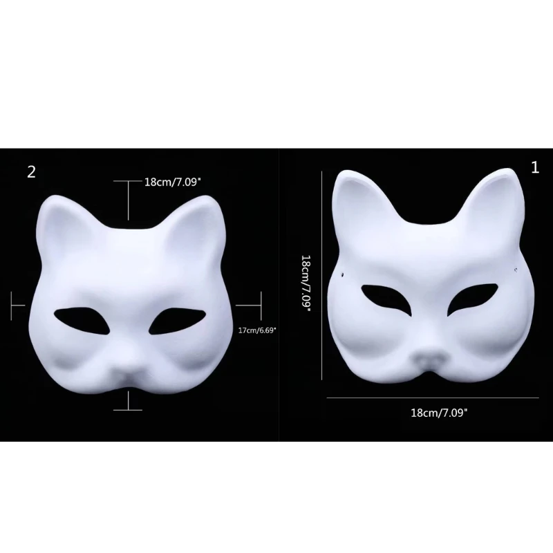 DIY Cat Mask Half 2025 Face Mask Hand-Paint Foxes Mask Masquerade Mask for new Halloween H9ED