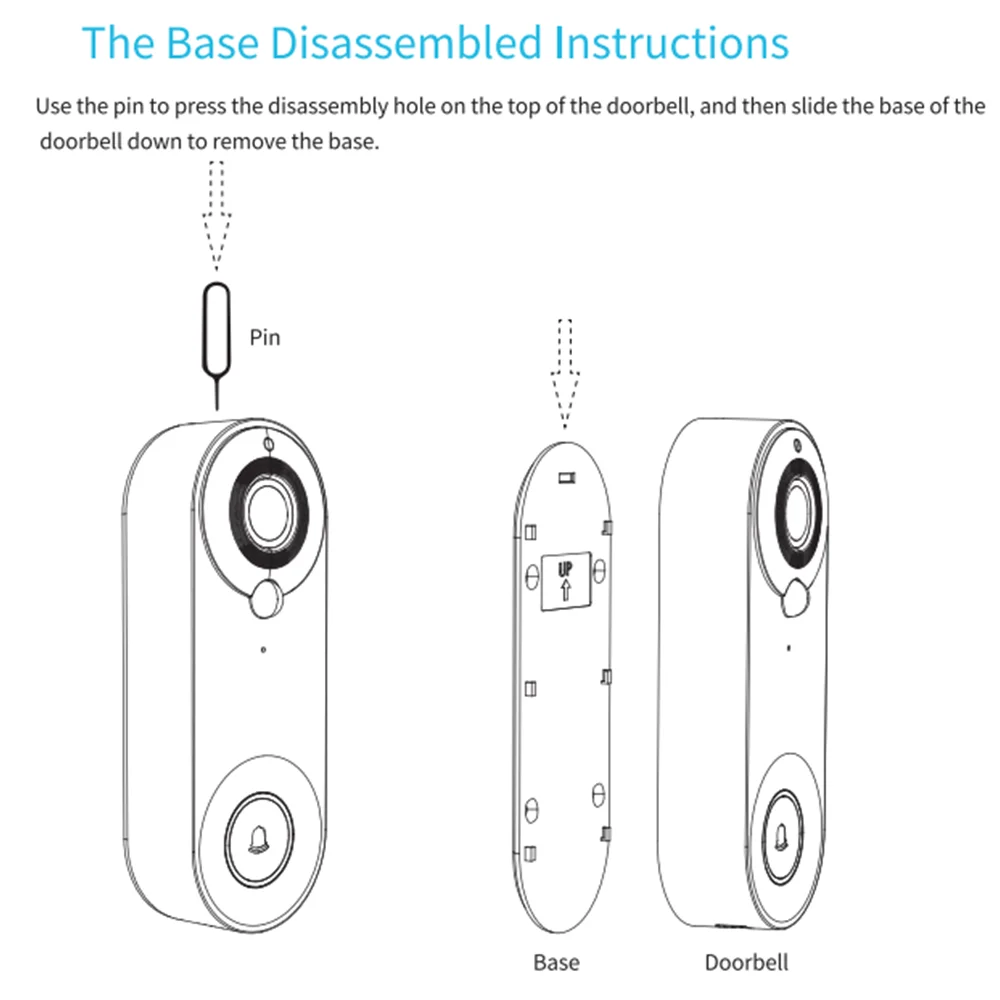 REHENT Tuya Smart 4400mAh Rechargeable Battery 1080P WiFi Audio Video Alexa Google Outdoor FHD Doorbell Door Camera with Chime