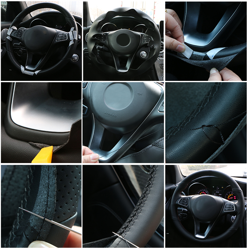 Car Steering Wheel Cover For Lexus RX330 RX400h RX400 2004-2007 Toyota Corolla Verso Camry Customized Leather Steering Wrap