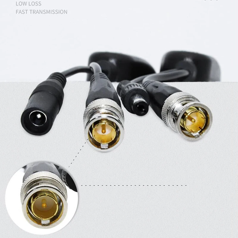3in1 HD 8MP BNC Video Balun DC RCA Power Supply Converter Transceiver Passive RJ45 For Camera CCTV AudioPassive Connector