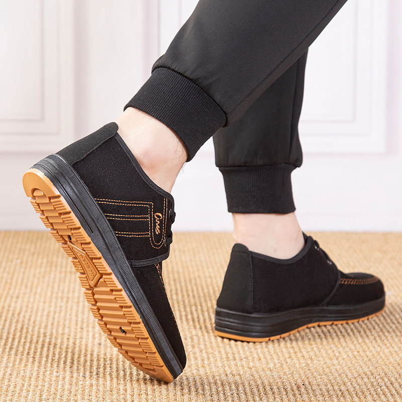 Men Casual Suede on Flats for Man Comfortable Walking Sneakers Breathable Non Slip Work Shoes b343f