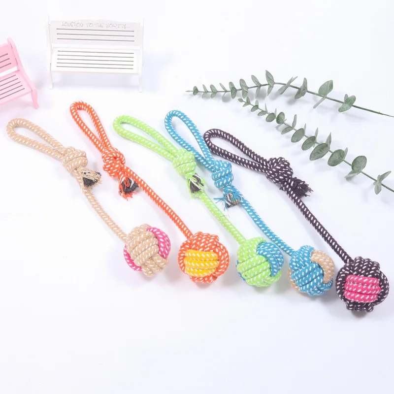 Interactive Cotton Rope Mini Dog Toys Ball Accessories Toothbrush Chew Puppy Toy for Large Small Dogs