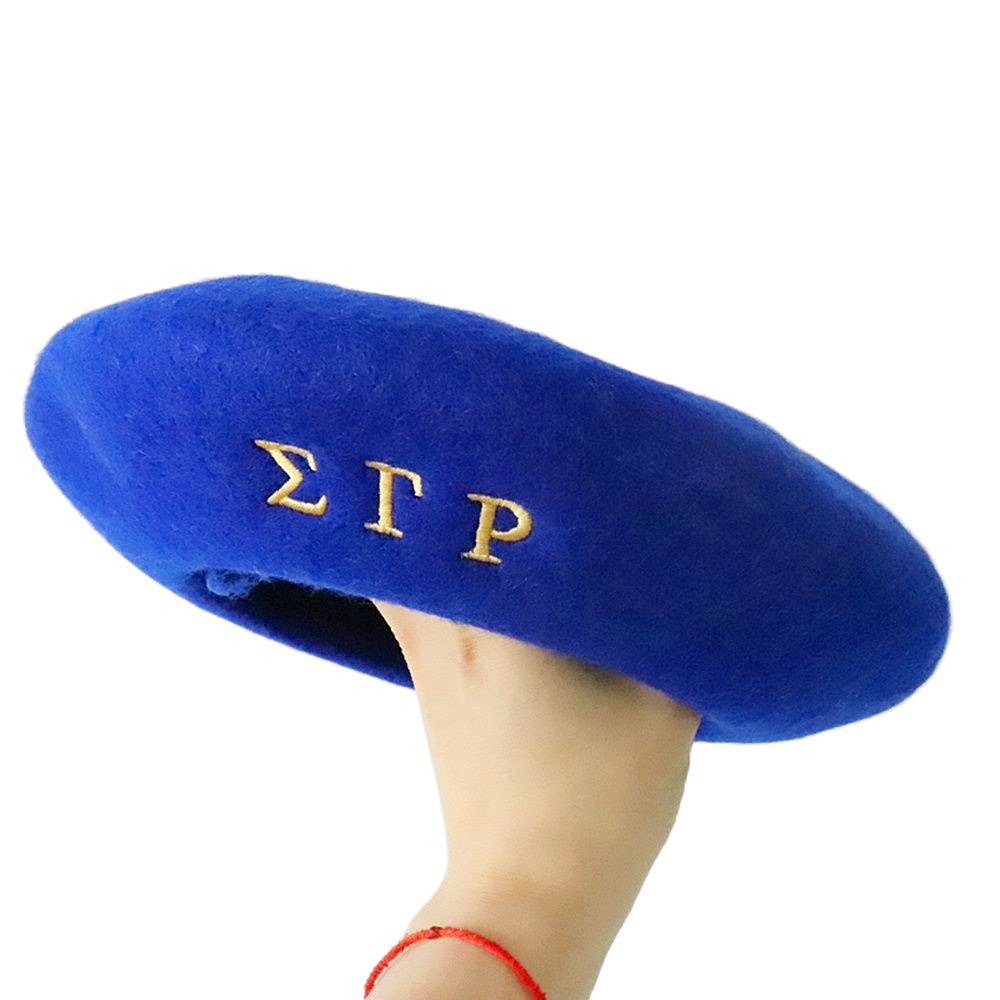 New Stereo Wool Pure Color Sigma Gamma Rho Berets Royal Blue Yellow Pretty Poodle Greek Letter Sorority Beret Bud Hat For Lady