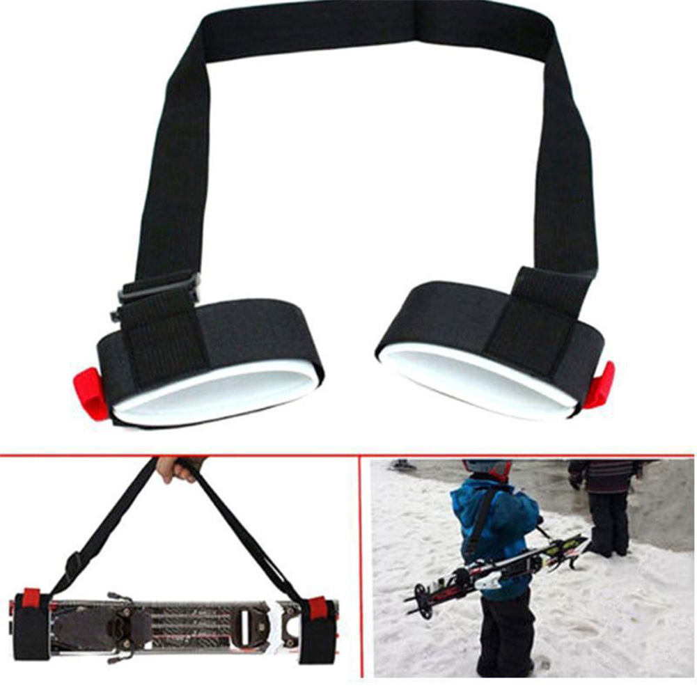 Ski and Pole Carrier Strap Adjustable Ski Strap & Pole Carrier Portable Snowboard Carrying Strap Skiing Accessories